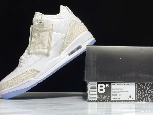 Rep TBK 3 136064-111 White Retro Triple Jordan Air 0610